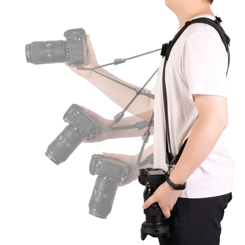 ZORBES DSLR Camera Harness Strap for Dual Camera Use with Quick Release System | Classic Tan