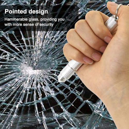 SANNIDHI® Portable Self Defence Tool with Keyring Heavy Duty Stainless Steel Utility Multipurpose Cutter Tool Box Cutter Pressed Tea Brick Stick Emergency Tool Silver X 3