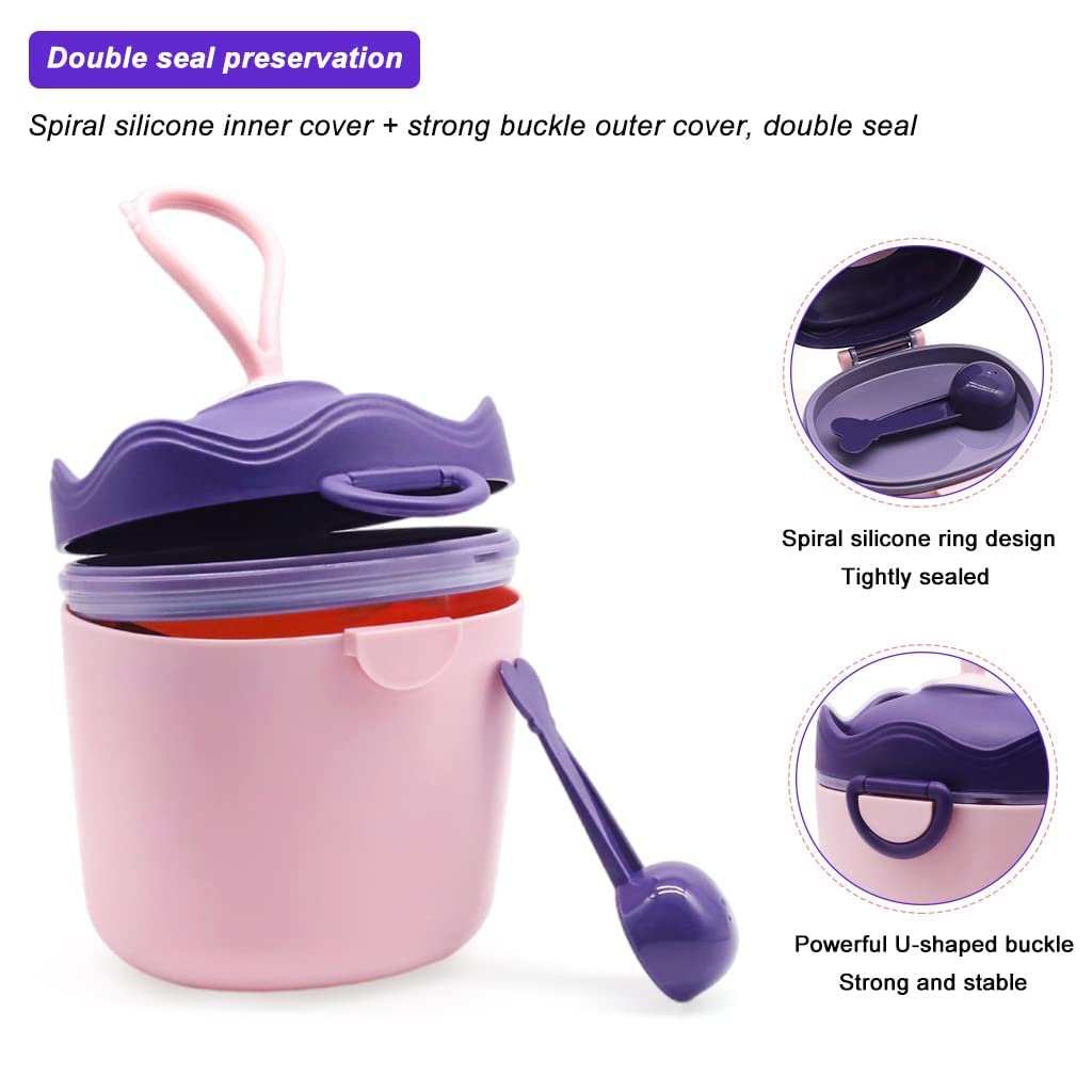 SNOWIE SOFT Baby Formula Dispenser for Travel with 300g Capacity and Double Layer Seal | BPA Free Foodgrade PP Container