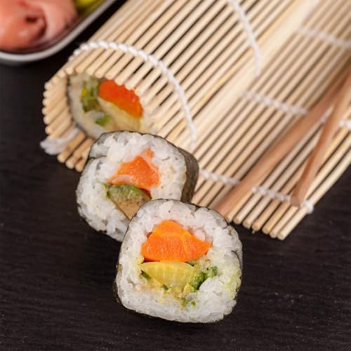 HASTHIP® Sushi Making Set All-in-One Bazooka Roller with Bamboo Mats Avocado Slicer Paddle Knife Chopstick Holders DIY Maki Machine for Beginners Pros 2 PCS