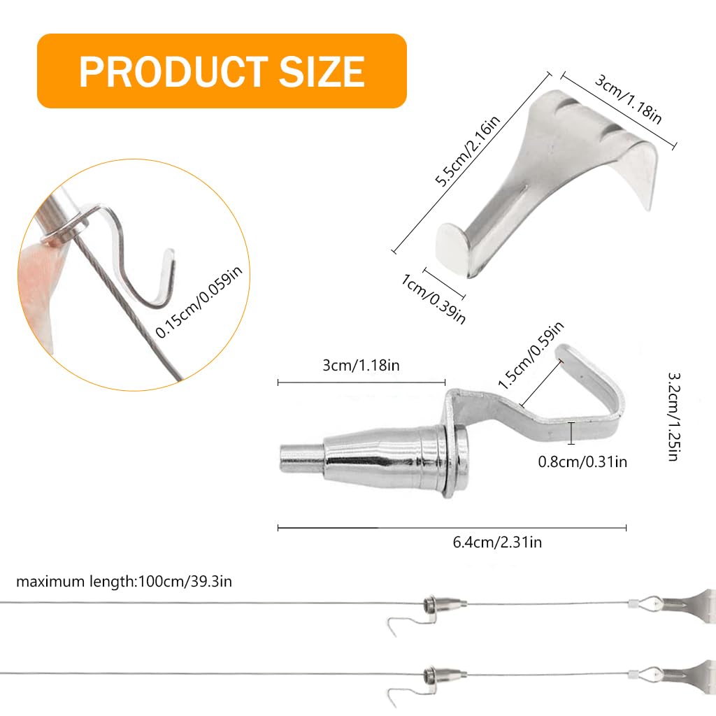 HASTHIP Picture Hanging Kit for Picture Rails featuring 59 in Adjustable Wire Hooks | Silver