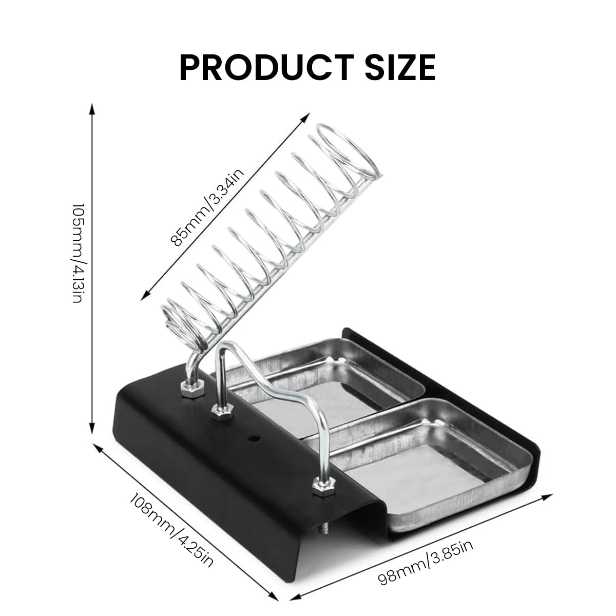 Serplex® Soldering Iron Stand Full Metal Coil Soldering Iron Stand with Dual Sponge Tray Soldering Iron Stand Soldering Iron Gun Holder Stand