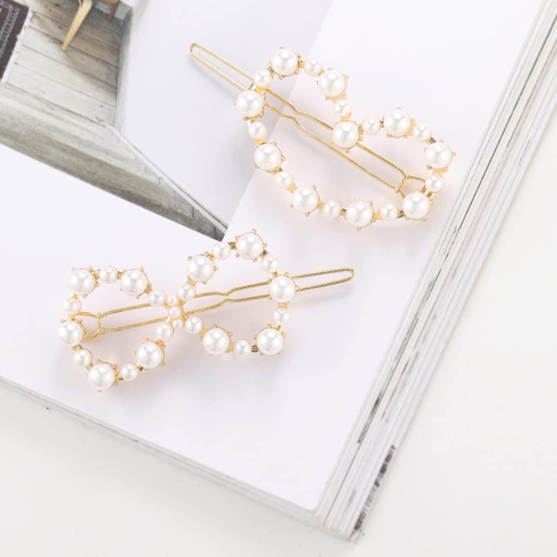 SANNIDHI Pearl Hair Clips Set for Women with 6pcs French Style Design | Elegant Gifts