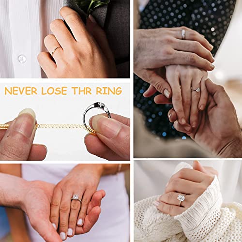 MAYCREATE® Ring Size Adjuster for Loose Rings, Golden Spiral Ring Size Adjuster Invisible Ring Resizer, Reducer Guard Self Adhesive Ring Clips, Spacers Tightener Kit for Man and Women Rings