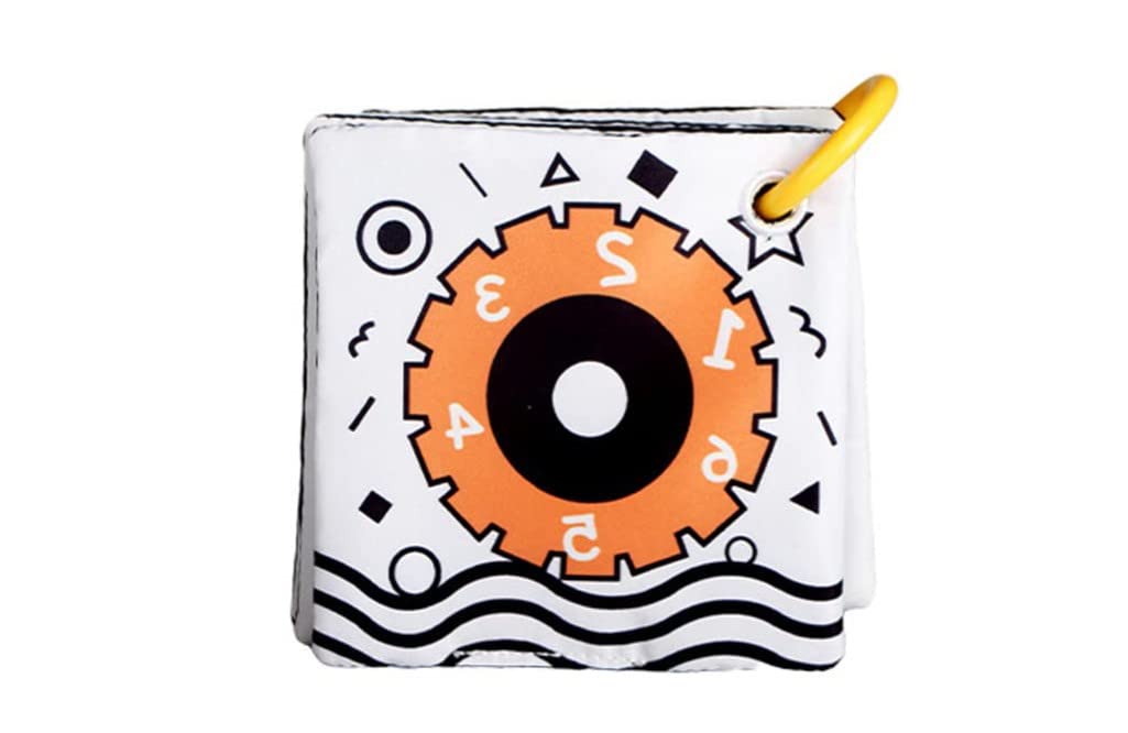 SNOWIE SOFT High Contrast Black and White Portable Baby Cloth Book Infant Tummy Time Toy Tear Resistance Hangable Cloth Book On Crib for Toddler Visual Development Toy for Toddler 0-12 Month