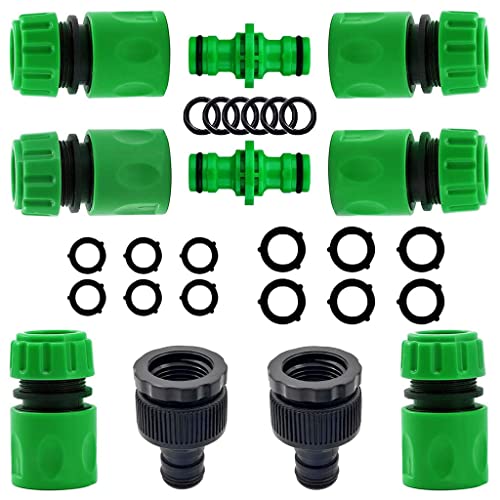 HASTHIP® Garden Hose Connectors Set of 34Pcs Plastic Hose Connectors Universal Hose Connectors Quick Hose Connectors Adapters with Washers & Water Sprayer Nozzle, for Gardening, Watering, Car Washing