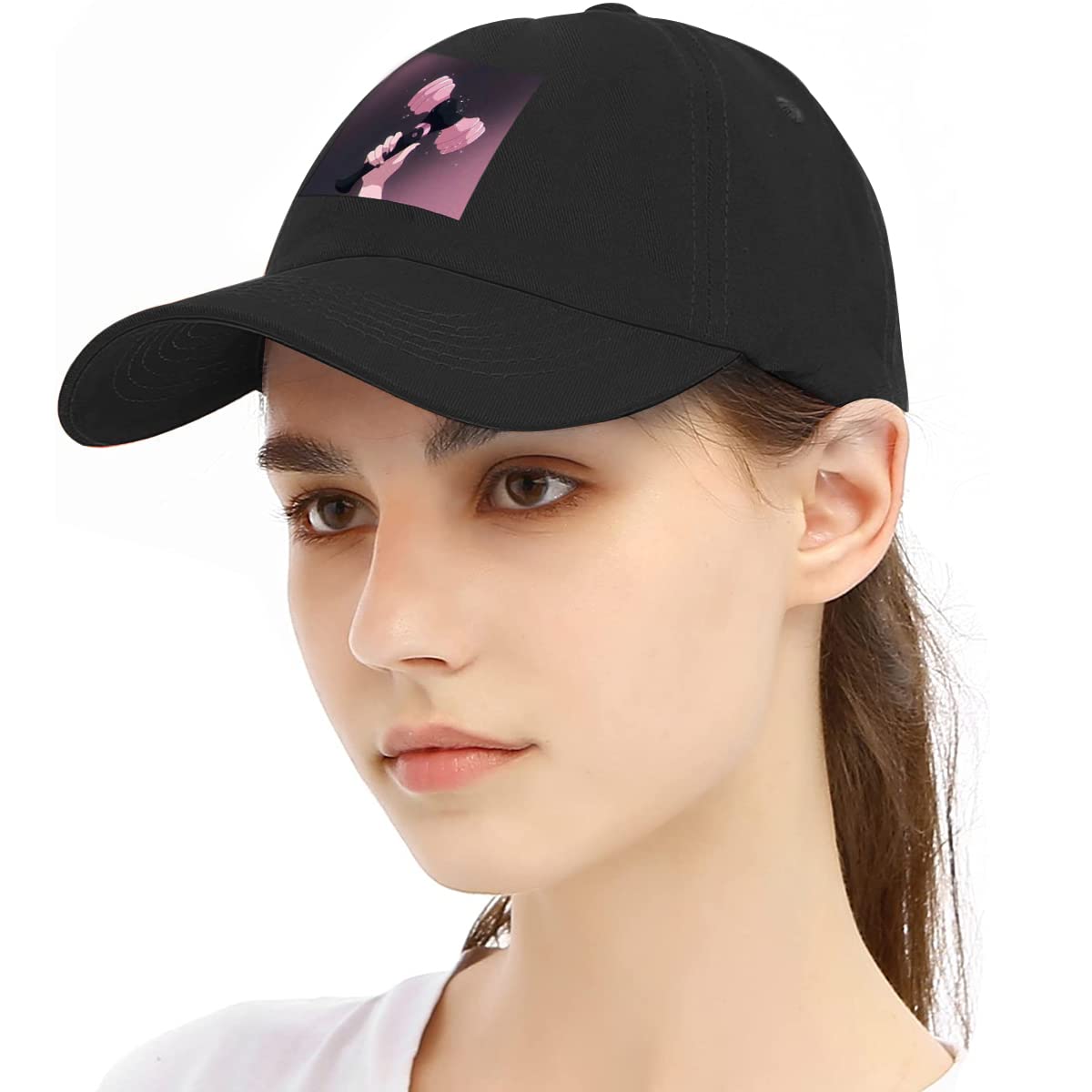 PALAY® Cap for Women Blackpink Print Baseball Caps, Fashion Kpop Golf Hat, Breathable Adjustable Unisex Hats for Women Men Blackpink Fans Gift - Black