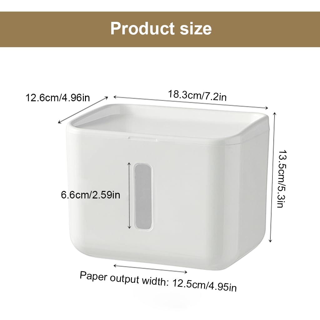 HASTHIP Tissue Paper Holder for Bathroom and Kitchen featuring Waterproof Wall Mount Design | White