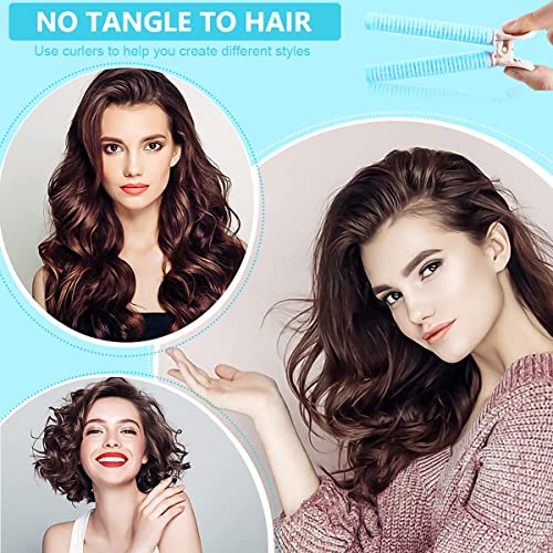 HASTHIP® Blue 4Pcs Volumizing Root Clip Hair Curler Rollers | Instant Bang Heatless Hair Curling Styling Tools for Women & Girls Long & Short Hair, DIY Hairdressing