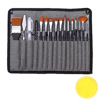 HASTHIP® 16 Pcs Artist Paint Brush Set, Nylon Bristle Acrylic Paint Brushes with Brush Storage Bag, Oil Painting Brush Set for Acrylic Painting, Oil, Watercolor Canvas, Beginners & Professionals