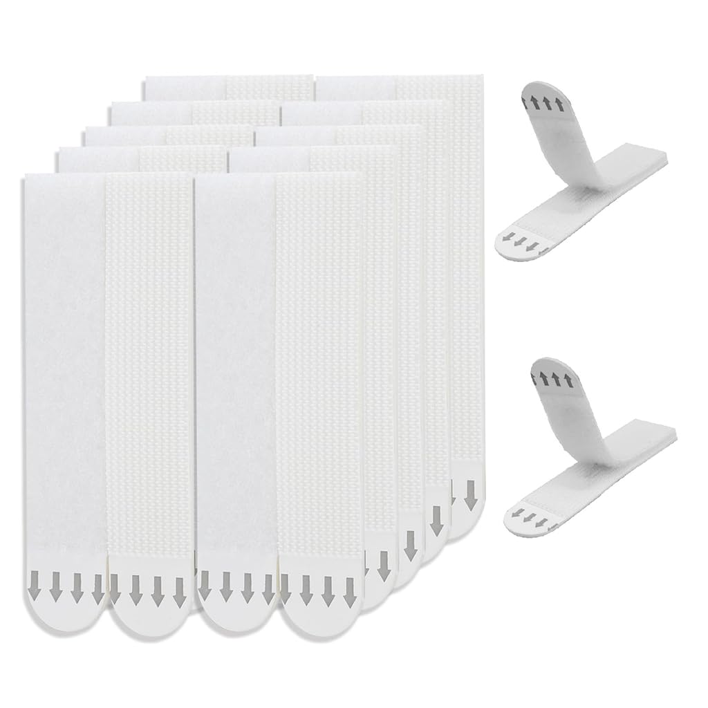 Serplex Self Adhesive Hook and Loop Strips 12 Pcs 19x92mm for Wall Mounting | Reusable and Flexible