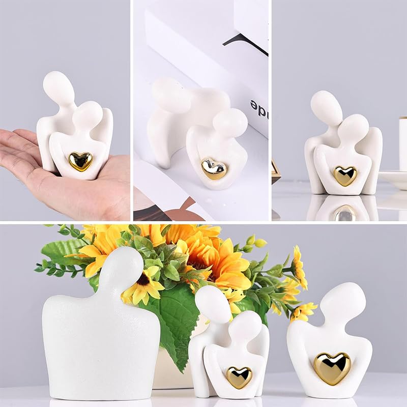 HASTHIP Home Decor Statue Couple Figurine for Romantic Gift with 2 in Ceramic Design | Wedding and Anniversary Display