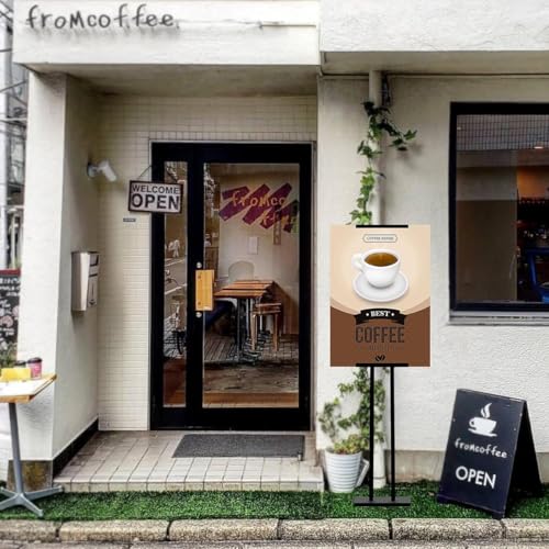 Climberty® Upright Sign Stand Stainless Steel Holder Tilting Display Rack Adjustable Height Angle Commercial Advertisement Poster Restaurants Menu 3PCS