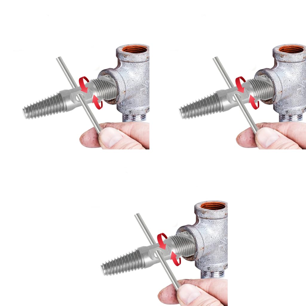Serplex Pipe Extractor Tool Kit for Home Plumbing Repairs with Double Head Design 3 PCS