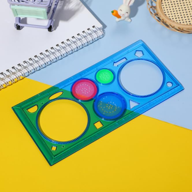 ZIBUYU Spiral Tracing Circle Set for Creative Drawing with Smooth Safe Plastic Stencils | Fun for Kids and Adults