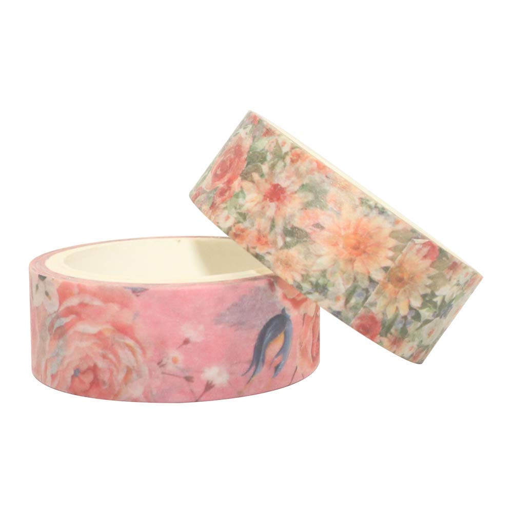 HASTHIP 10 Roll Spring Flower Washi Tape Set Masking Decoration Tape(Warm Color)