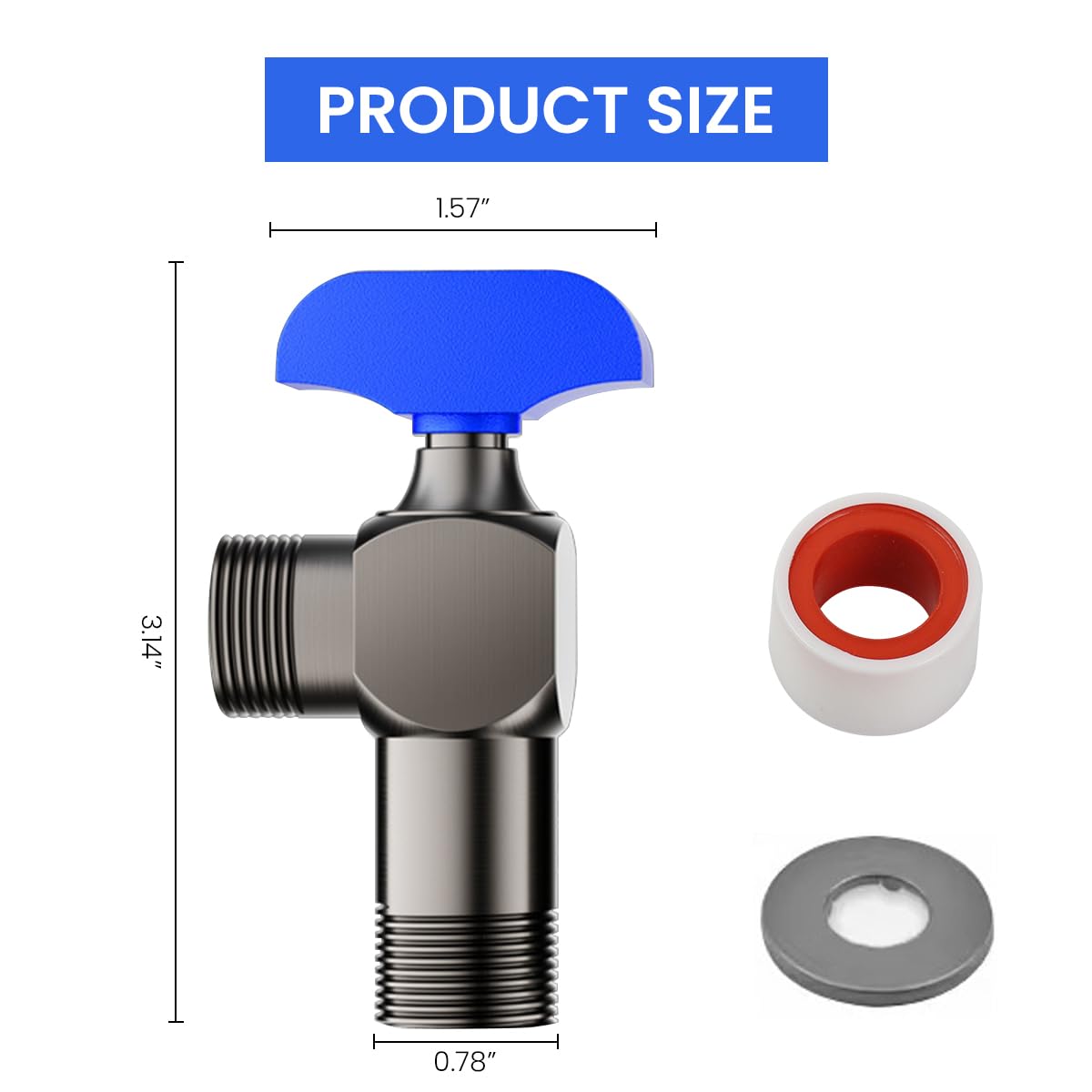 HASTHIP Copper Angle Valve for Shower and Gas Water Heater with Control Knob | All-Copper Wall Inlet Design