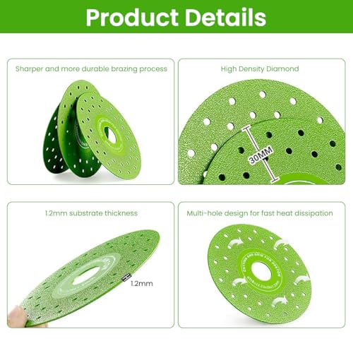 Serplex® 9PCS Diamond Saw Blades 11.5cm Diameter Multi-Pore Abrasive Disc for Cutting Polishing Universal Hard for Porcelain Ceramic Granite Marble