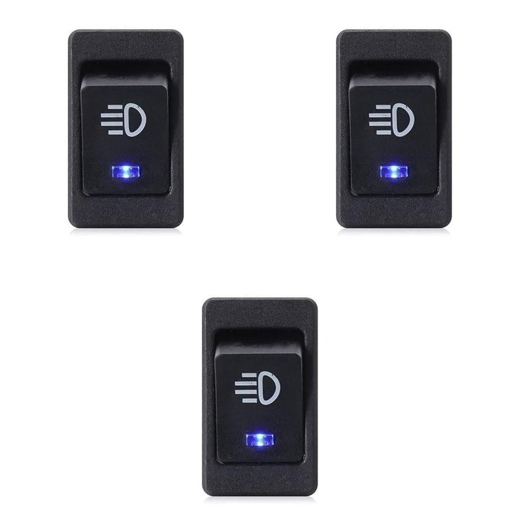 ZIBUYU Fog Light Switch for Car Lamp Modification 12V 35A with Blue LED Rocker | Universal Auto 4 Pin ON Off