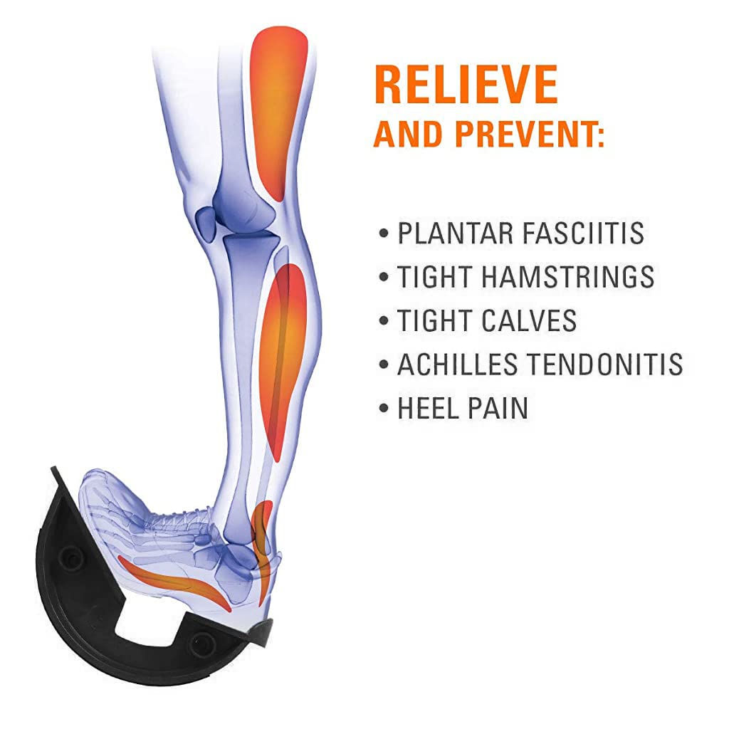 Optifit Calf Stretcher for Ankle Flexibility & Balance Training with Quiet Roller | 26 cm Plastic Device