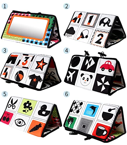 PATPAT Baby Mirror Toy for Car Seat and Tummy Time featuring Hangable Foldable Design | Soft Polyester and Acrylic Safe Material for Infants