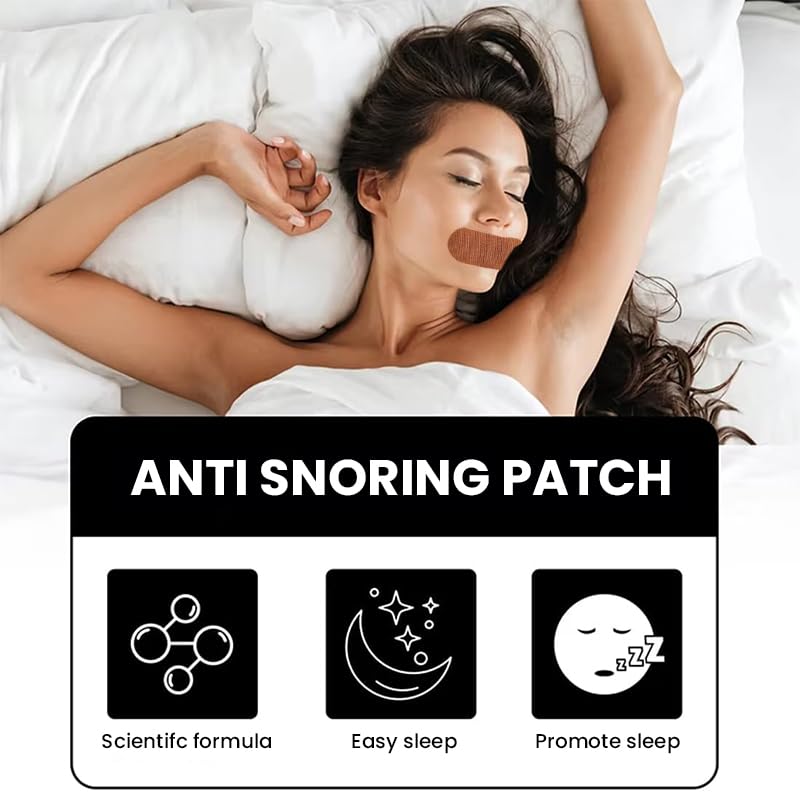 ZIBUYU® 30-Count Anti-Snore Mouth Tape Mute Snoring for Mouth Breathing Sleep Improves Abnormalities Safe Adhesive Pre-cut for Kids Adults Beige 3PCS