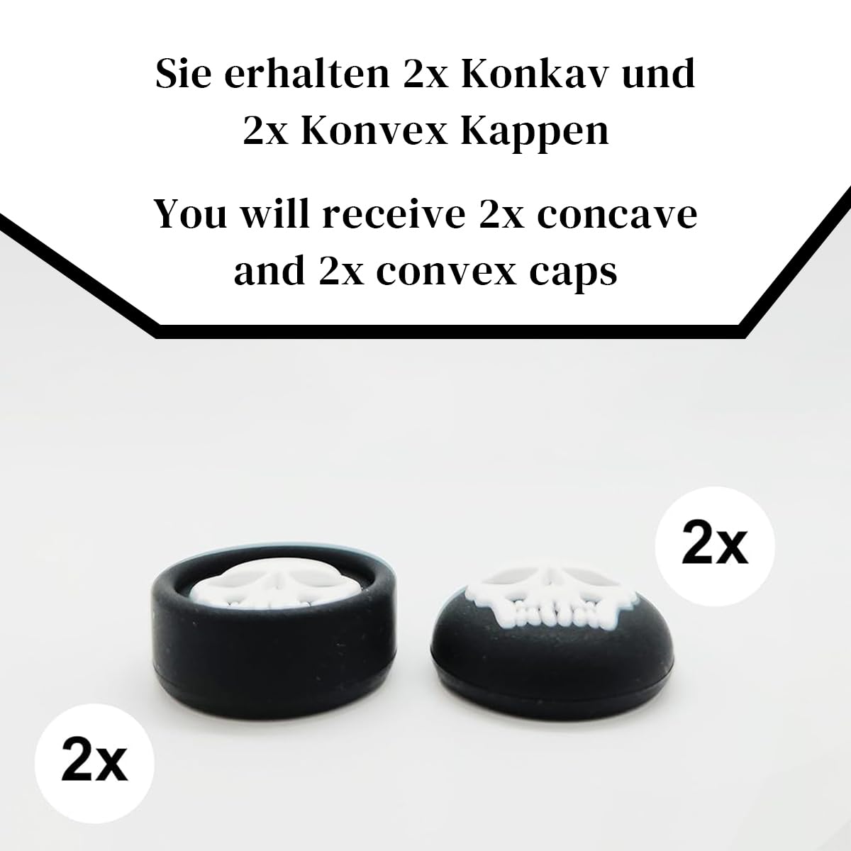 ZORBES Skull Thumb Grip Caps for PS5 Controller 4pcs Set with Silicone Covers | Enhanced Precision Control