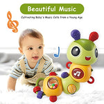 PATPAT® Musical Toys for 1 Year Old, Sensory Toys and Unique Gadgets with Light and Sound for Kids, Moving Toys with 360 ° Rotatable Colorful Caterpillar, BPA-Free Music Toy, Moving Toys for Babies