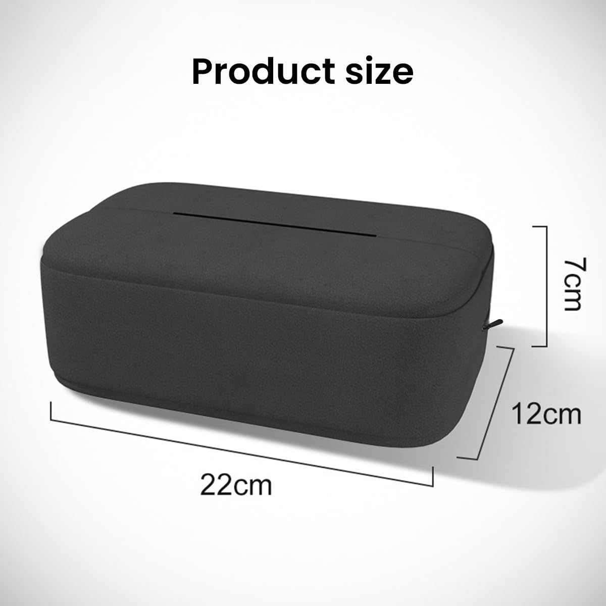 STHIRA Car Tissue Box Holder for Visor and Headrest with Zipping Up Design 22x12x7cm Black Suede