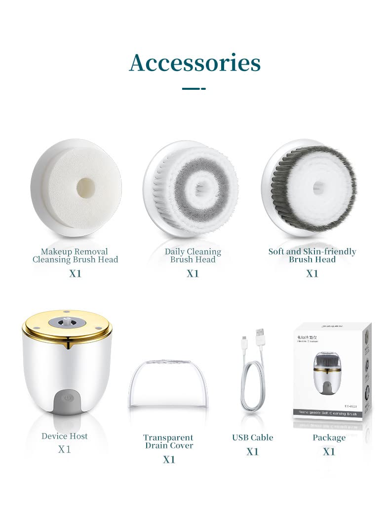 MAYCREATE Electric Face Cleaning Massager with 3 in 1 Detachable Heads for Deep Cleansing | Rechargeable Brush for Women and Men