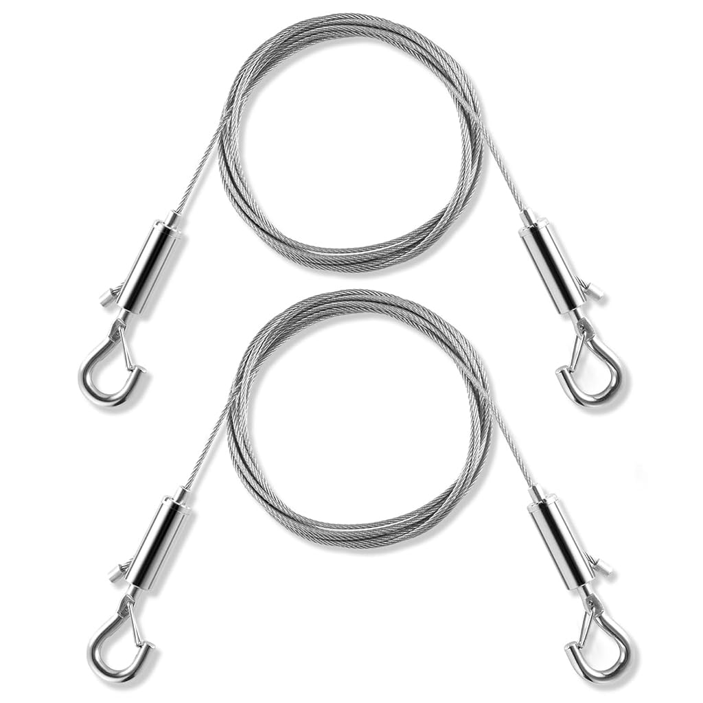 HASTHIP Hooks for Picture Hanging with Quick Release Buckles and 1m Adjustable Stainless Steel Wire