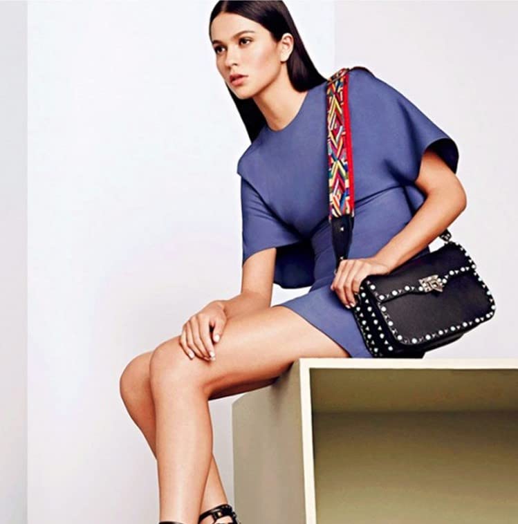 GUSTAVE Canvas Crossbody Strap for Handbag and Travel Bag with 30–53 in Adjustable Length | Gold-Tone Clip Attachments and Geometric Pattern