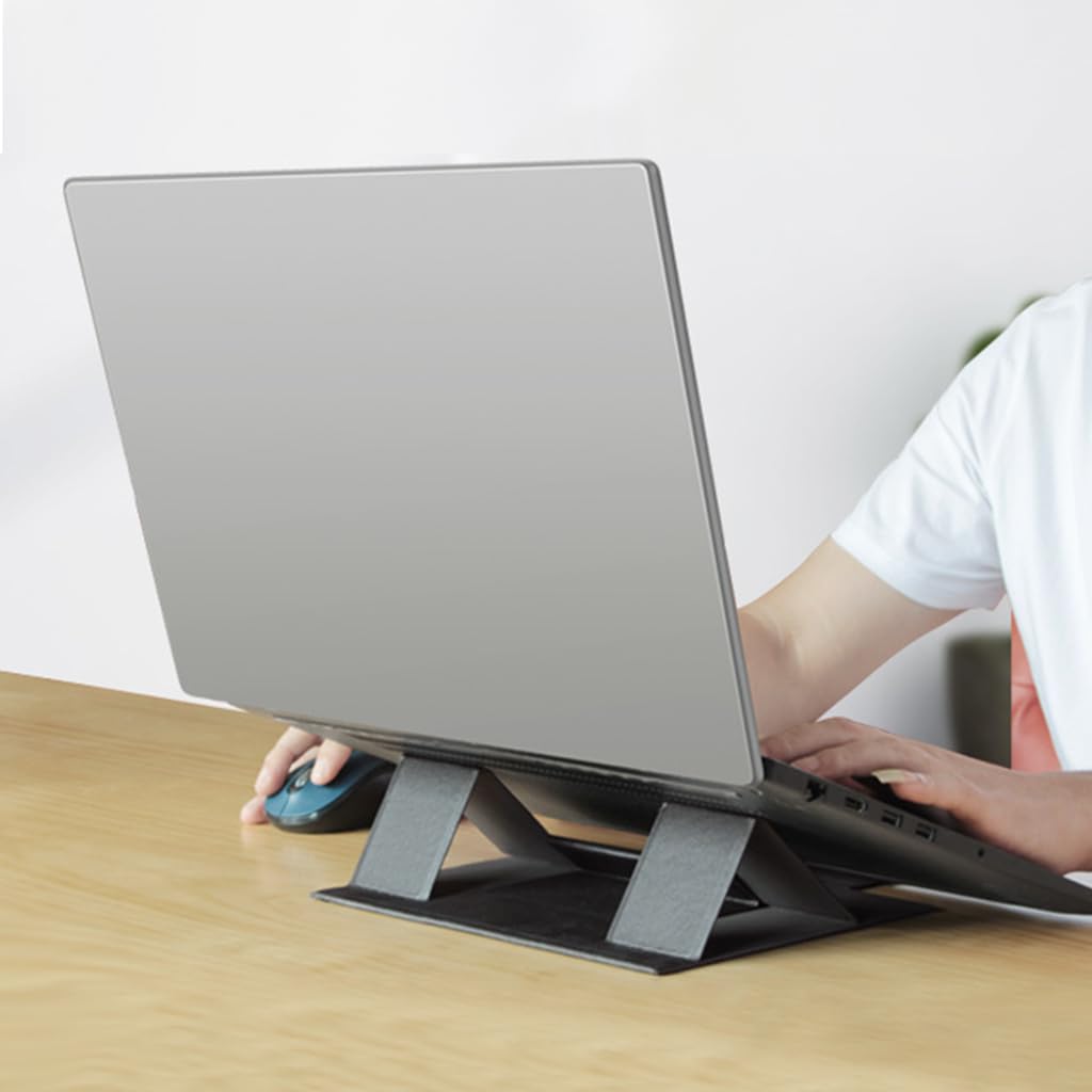 ZORBES Laptop Stand for Home Office with 2 Adjustable Angles and Anti Slip PU Cover