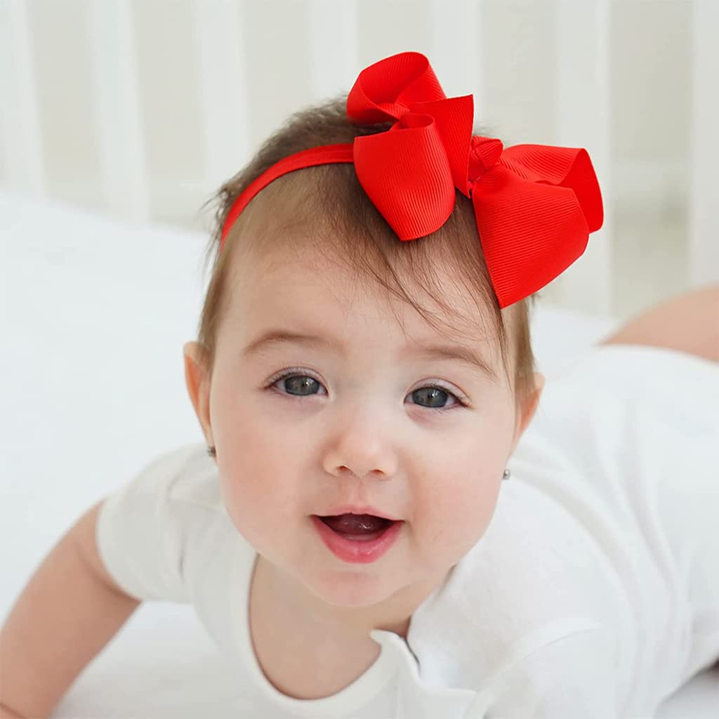 SANNIDHI Baby Hair Band Set for Girls with Satin Bowknot Elastic Design 20PCS Multicolor | Soft Secure Hold