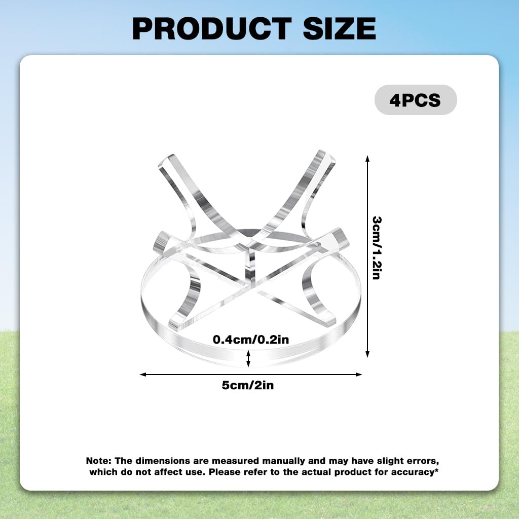 Proberos Acrylic Ball Stand Holder for Sports Collectibles 4 Pcs Set with UV‑Resistant Clear Design
