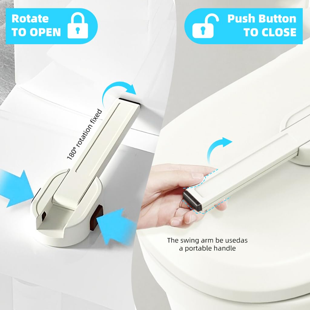 SNOWIE SOFT® Toilet Seat Lock Child Proof Toilet Lock for Toilet Lid Baby Safety Products Prevent Baby from Pinching Hands Universal Utility Toilet Accessories