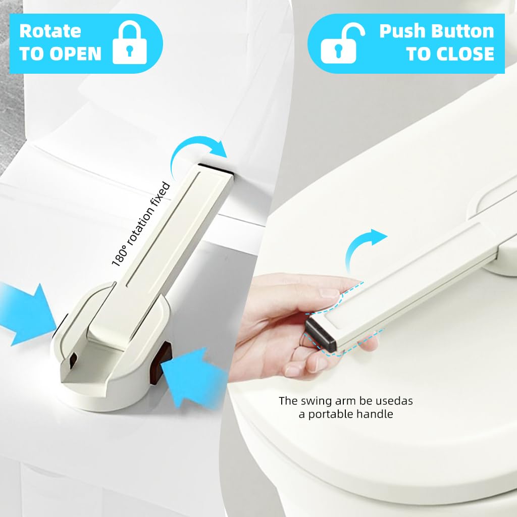 SNOWIE SOFT Toilet Seat Lock for Child Safety with Quick Release Design | 1 Count White