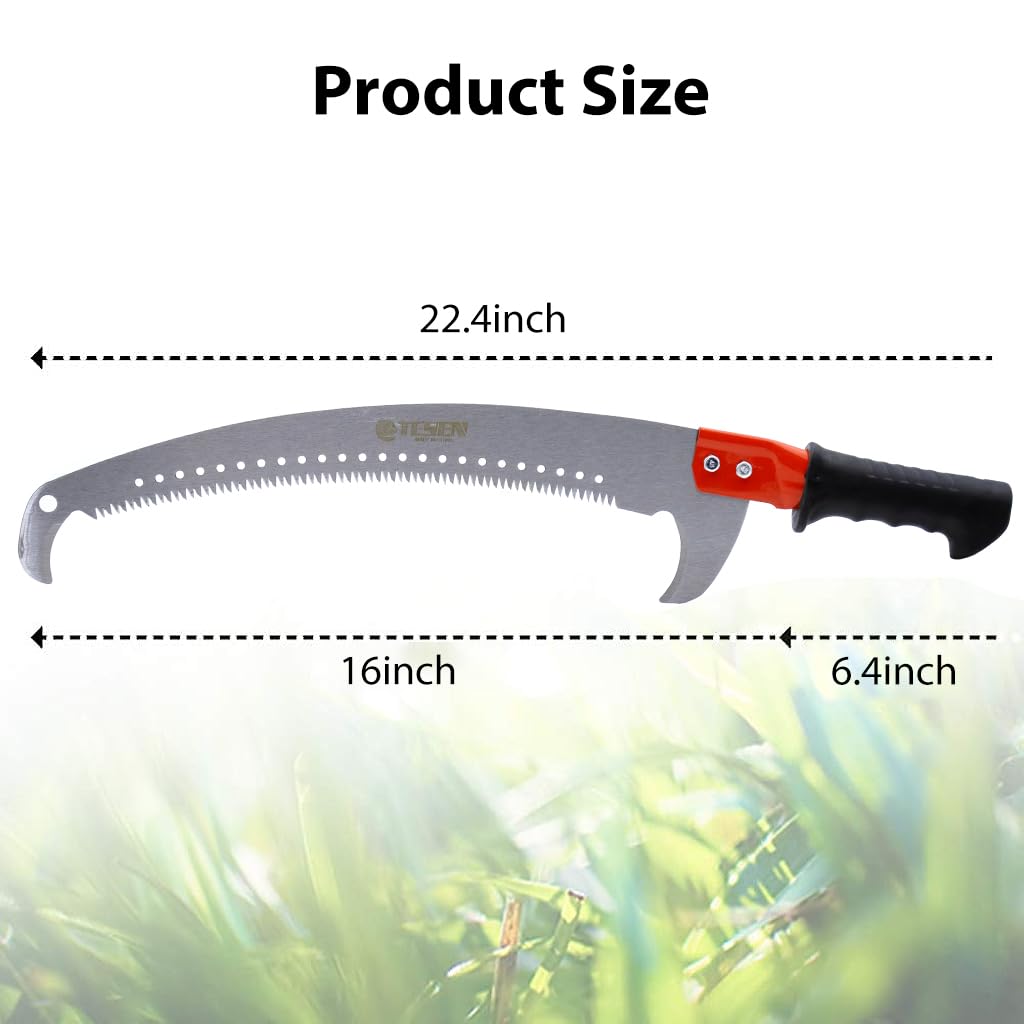 Optifit® Pruning Saw 15.7 Inches Hand Powered Curved-Blade Pruning Saw For Cutting Branches, Trimming, Heavy Duty Manganese Steel Pruning Saw For Gardening