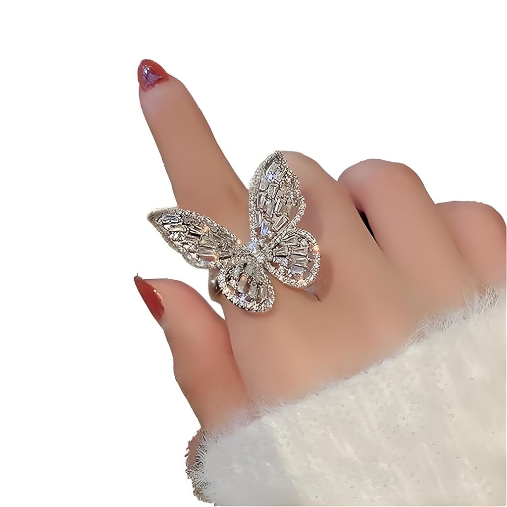 ZIBUYU® Cubic zirconia butterfly ring