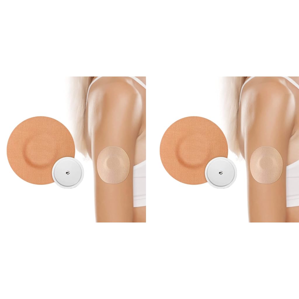 HANNEA Adhesive Tape for Freestyle Libre Sensors waterproof 60PCS precut covers in skin color | flexible patch stickers for secure arm use