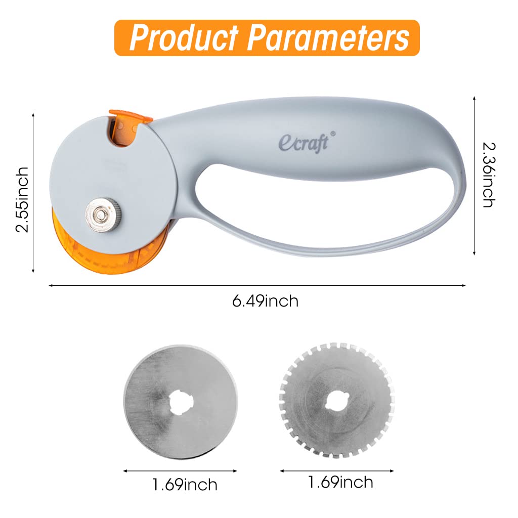 HASTHIP® Fabric Cutter Roller, 45mm Rotary Cutter for Fabric with Safety Lock Ergonomic Classic Comfort Loop Rotary Cutter for Crafting Sewing Quilting, DIY Cloth Craft