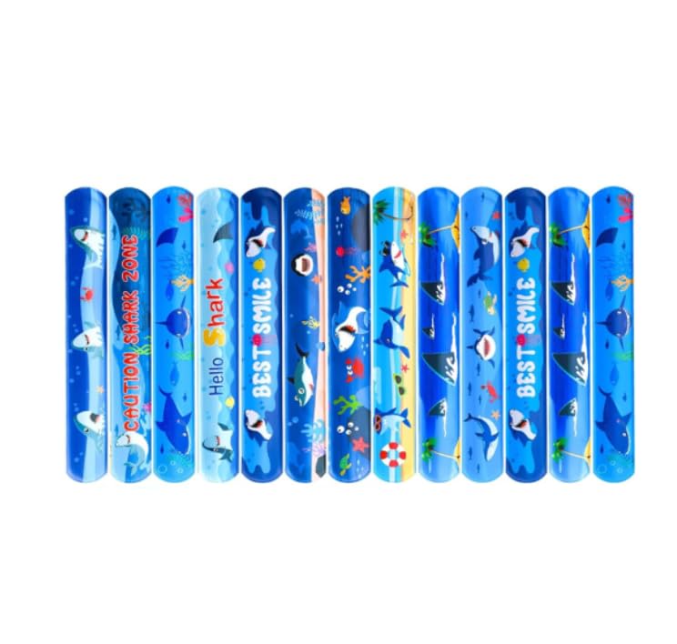 Zibuyu Shark Theme Slap Bracelet for Kids featuring Silicone Snap Design & Party Fun | Birthday Gift