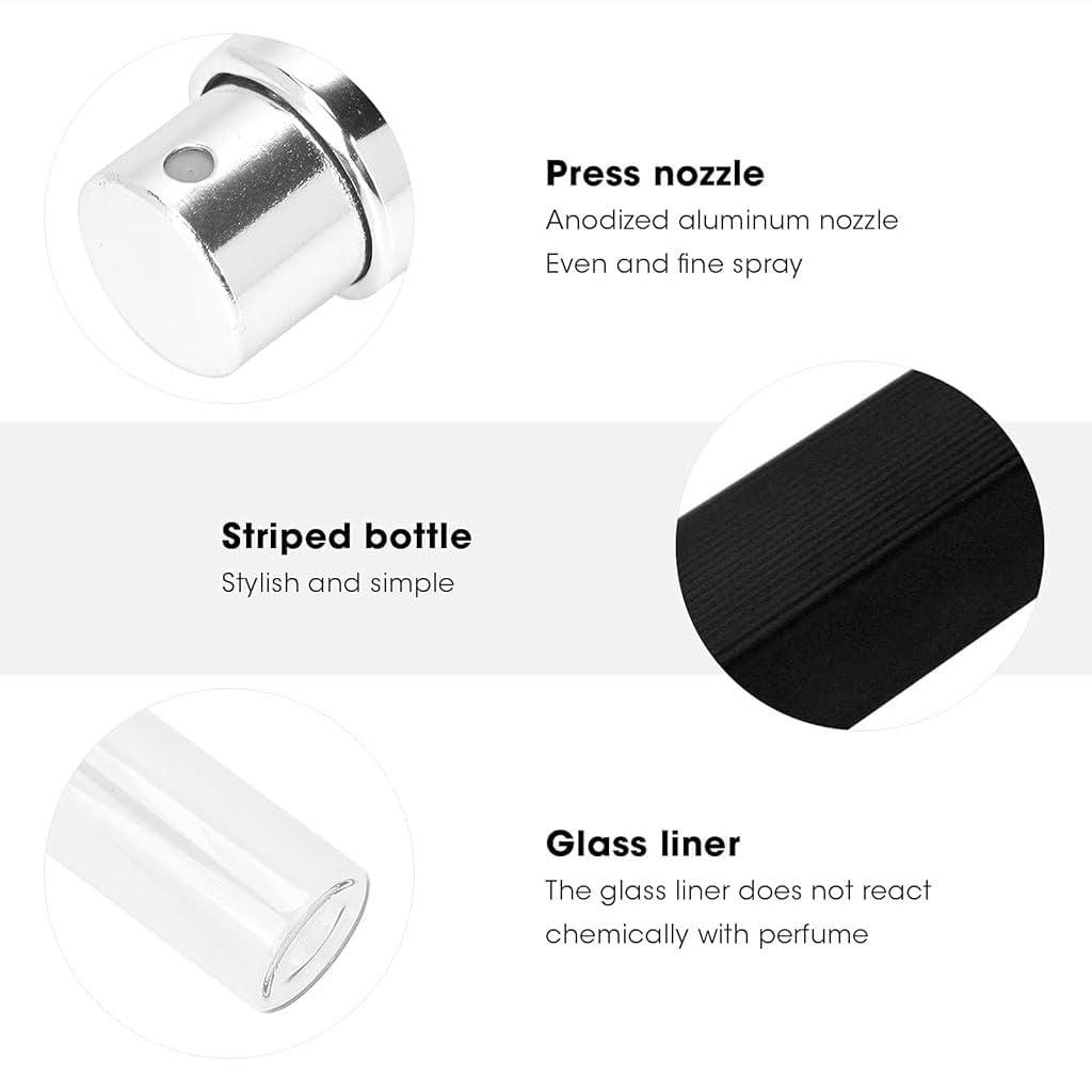 Zibuyu Travel Perfume Atomizer 12ml for Purse with Refillable Glass Spray and Metal Housing