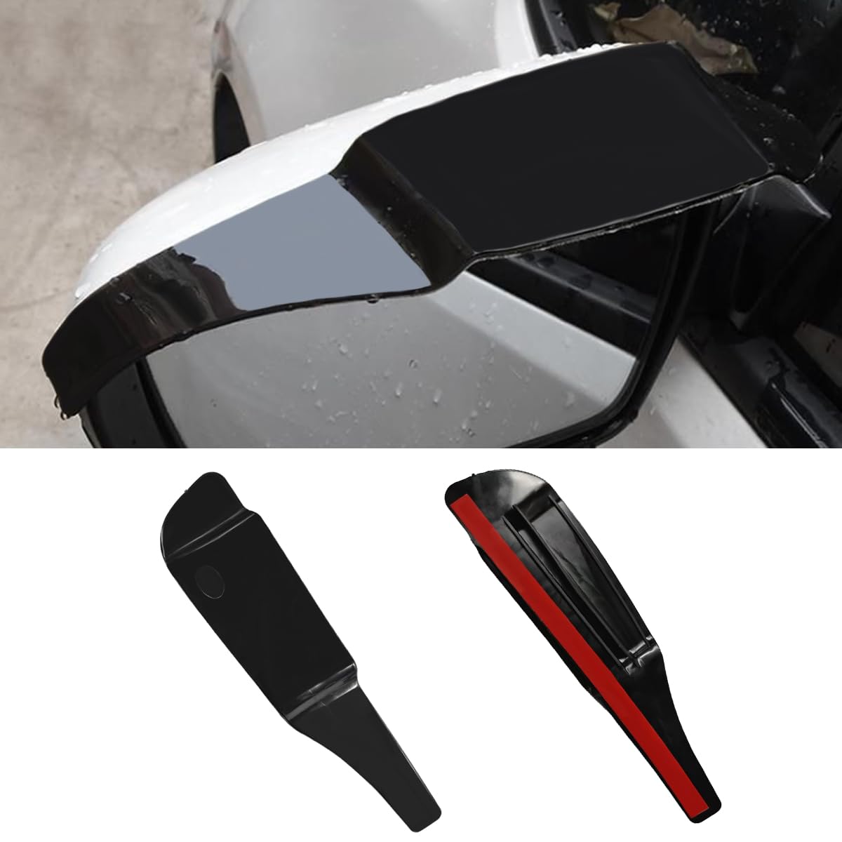 STHIRA® 2PCS Car Rearview Mirror Rain Eyebrow, PVC Waterproof Side Mirror Rain Guards with Air Guide