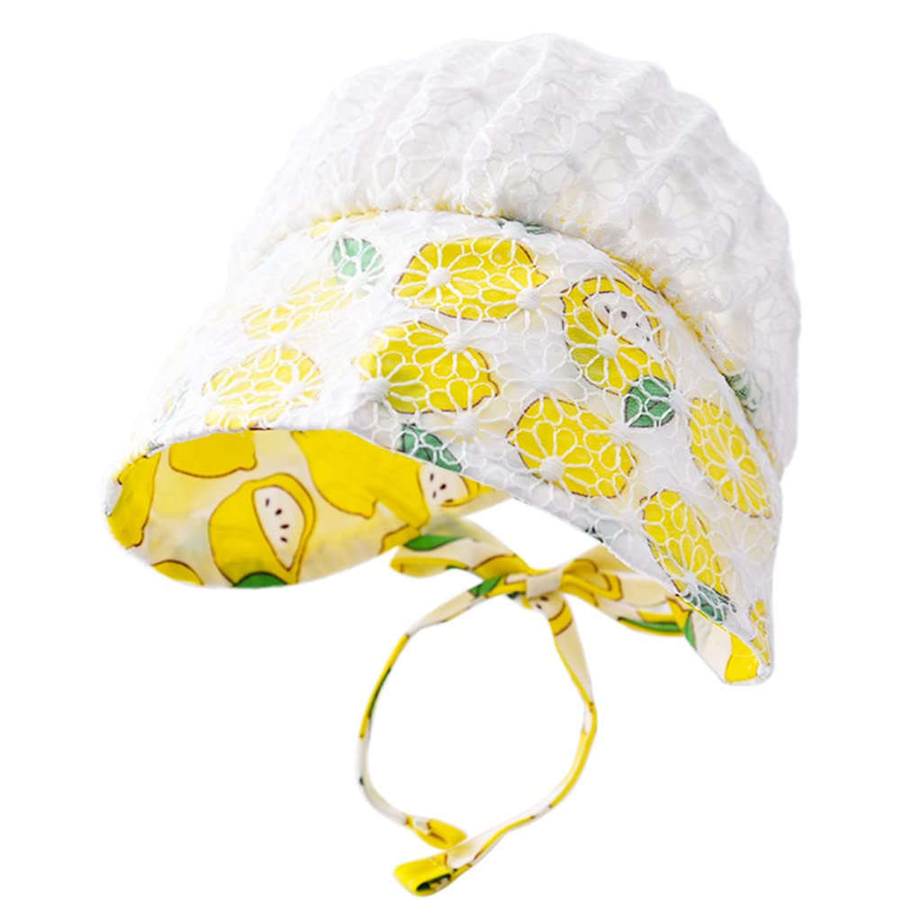 MAYCREATE® Baby Hats for Girls,Sun Hats for Baby Toddler Girls,Summer Hat Cartoon Lemon Print Lace Edging Bucket Hat for Outdoor UV Protection Hat