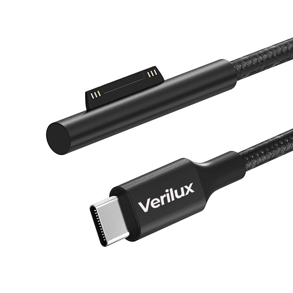 Verilux® TYPE C Charging Cable for Surface Laptop, 5.9ft Surface TYPE C Charging Cable for Surface Laptop 45W 15V3A Power Supply TYPE C Charging Cable for Surface Pro7 Go2 Pro6 5/4/3 Laptop1/2/3