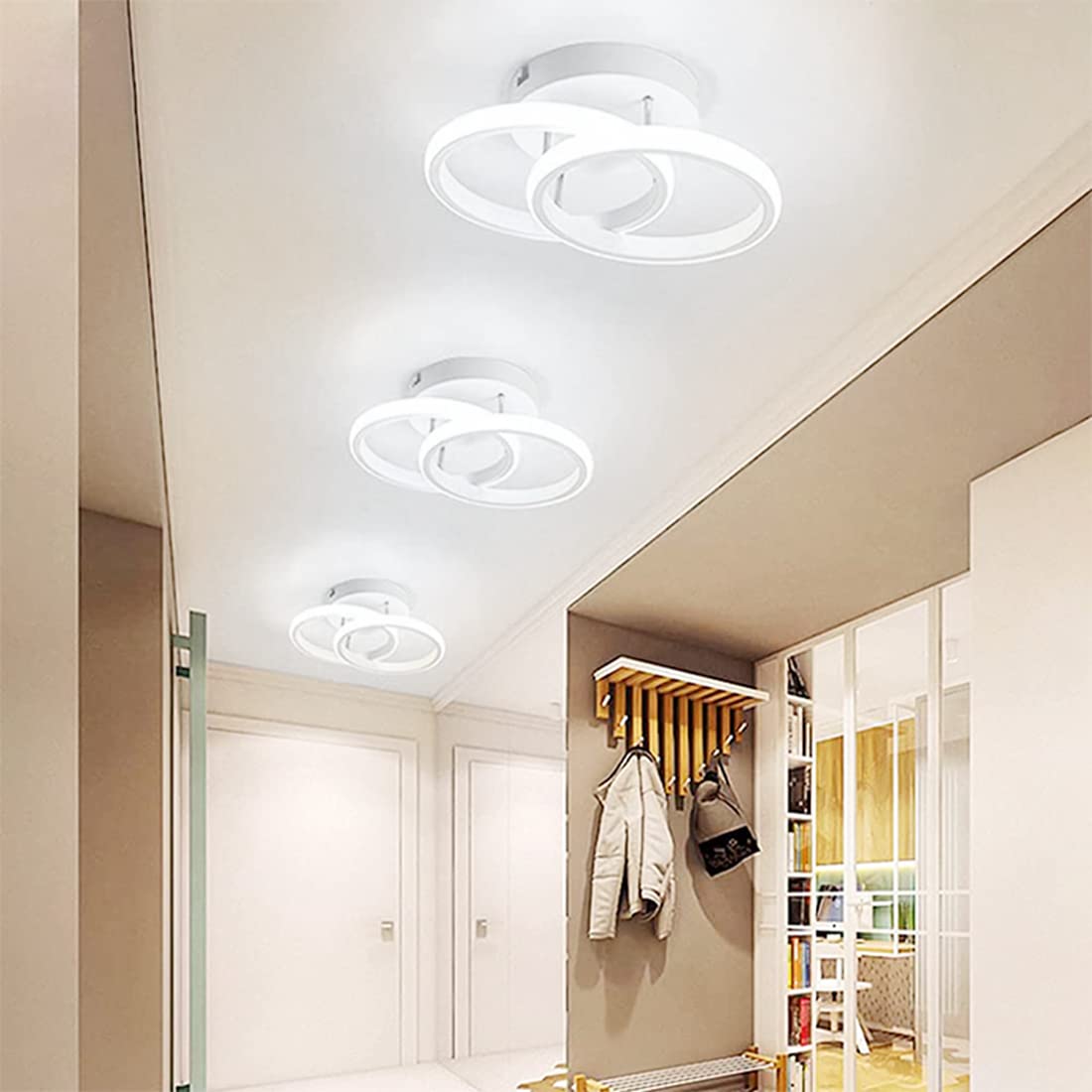 ELEPHANTBOAT  20W Ceiling Light for Living Room Modern LED Acrylic Round LED Ceiling Lamp for Hallway Office Bedroom Kitchen Living Room Ceiling Light Decoration 6000K