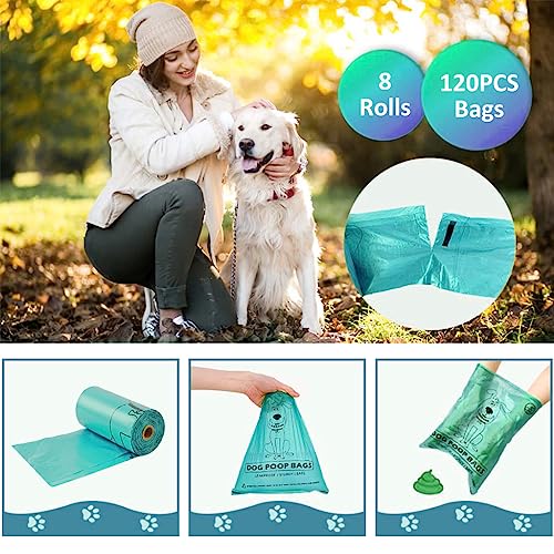 Qpets® 120pcs Dog Poop Bag Biodegradable Dog Poop Bag Large Dog Poop Bag Leakproof Waste Bag Plastic Bag for Dog Walking Dog Supplies