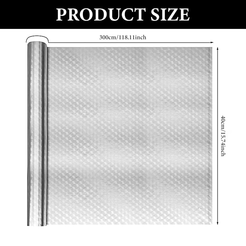 Supvox Oil Proof Countertop Sticker for Kitchen with Heat Resistant Tin Foil 40x300cm | Easy Peel & Stick Backsplash