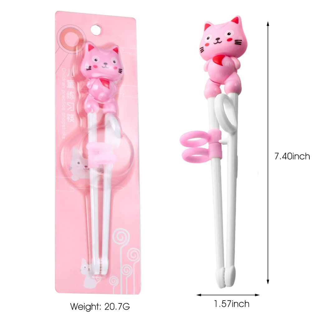 ZIBUYU Training Chopsticks for Kids Learning to Use Chopsticks Properly with 18.8cm Length | Left or Right Hand Beginners Pink Pair